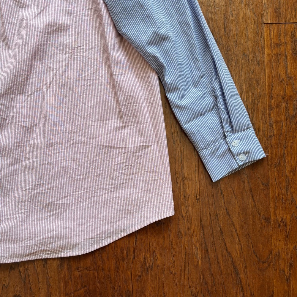 Vici Oversized Patchwork Pinstripe Button Down | … - image 6